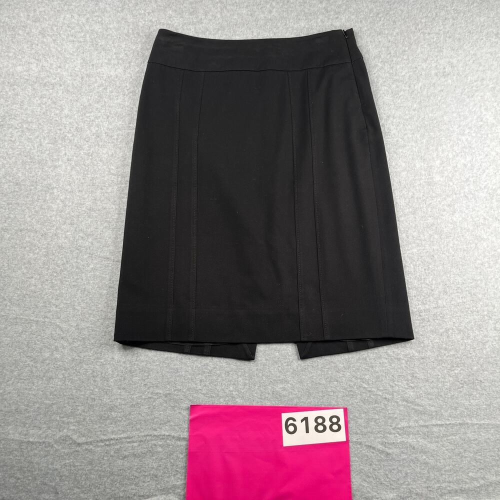 White House Black Market Skirt Womens Size 6 Black Side Zip Back Slit